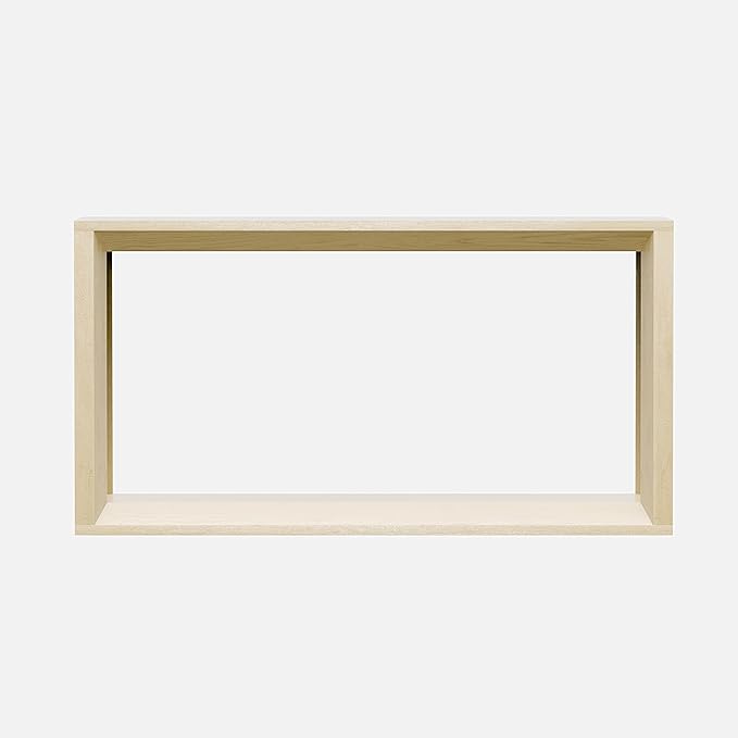 60" Rectangular Solid Wood Veneer Console Table for Entryway, Wide Sofa Table, Behind Couch Table with Ample Storage for Entryway & Living Room, Oak