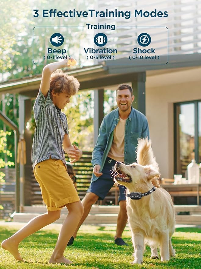 Wireless Dog Fence for 2 Dogs,GPS Dog Fence Collar with AI Smart GPS Signal for Outdoor, Waterproof and Rechargeable Pet Containment System with 3 Warning Modes, Range 65-3290 FT for Most Dogs