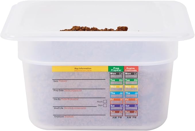 Restaurantware Food Storage Container 1 Pack of 6.8 x 4.2 x 3.9 Inches Plastic Stackable Storage Box White Reusable Label Container Dishwasher Safe For Restaurants And Kitchens