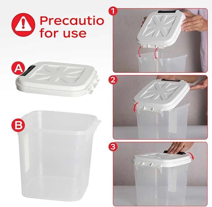 30LBS Rice Container - Rice Dispenser 30LBS/15KG/15Qt Food Cereal Container Bins with Measuring Cup for Household Pantry Organization (30 LBS)