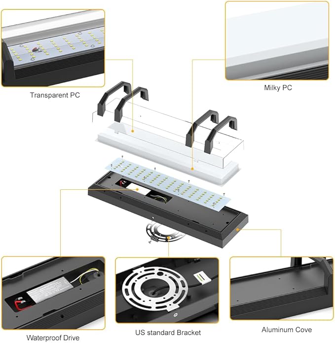 Sytmhoe 16in Exterior Wall Lights, 2packs Outdoor LED Dimmable Modern Porch & Patio Wall Light Fixture, Black Exterior Sconce Wall Mounted Lights 3000k Warm White for Garage Courtyard House(2Packs)