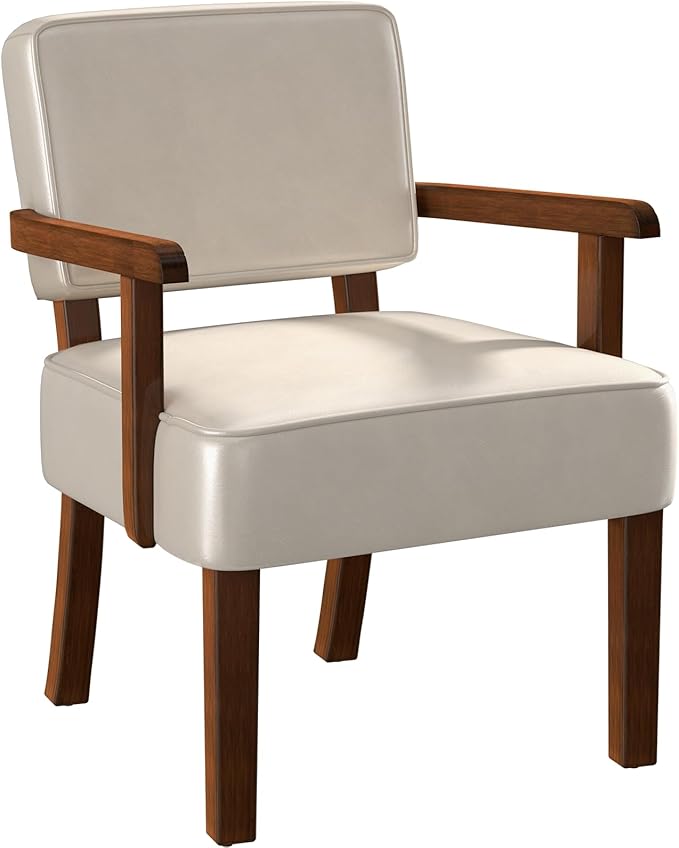 Accent Chair, PU Leather Chair for Living Room Oversized Armchair with Soft Seat and Armrests for Bedroom Dinning Reading Waiting Room (One Chair)