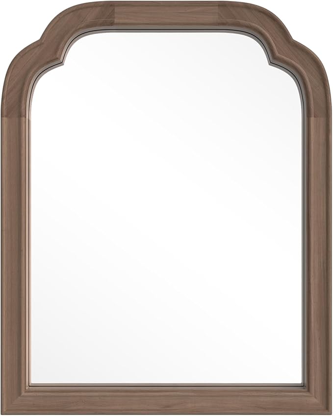 HOMECOOKIN Wood Bathroom Mirrors for Wall Mounted, 16" x 20" Rustic Wood Frame Wall Mirrors Decorative for Living Room or Bedroom Vanity Mirror (WN) B