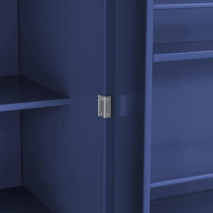 Merax 77" Tall Kitchen Storage Cabinet Pantry Farmhouse Freestanding Large Cupboard with 3 Drawers,Adjustable Shelves,8 Door-Shelf for Dining Room