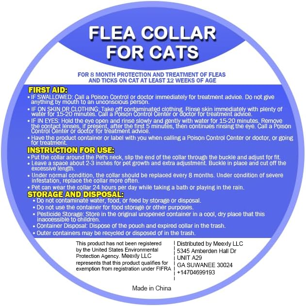 Flea and Tick Collar for Cats 2 Pack, 8 Months of Cat Flea Collar Protection 2 Collars Made with Premium Plant Based Essential Oil Waterproof and Natural Treatment Prevention Free Comb