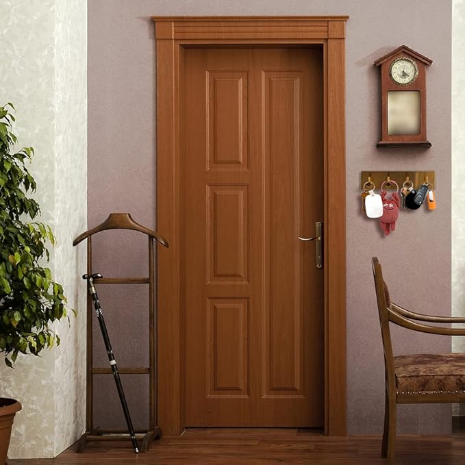 Picowe Key Holder for Christmas Wall Decorative, Adhesive Stainless Steel Key Hooks, Key Hanger Key Organizer Towel Hook Coat Hanger for Entryway Hallway Kitchen (Four Rows, Golden 1 PC)