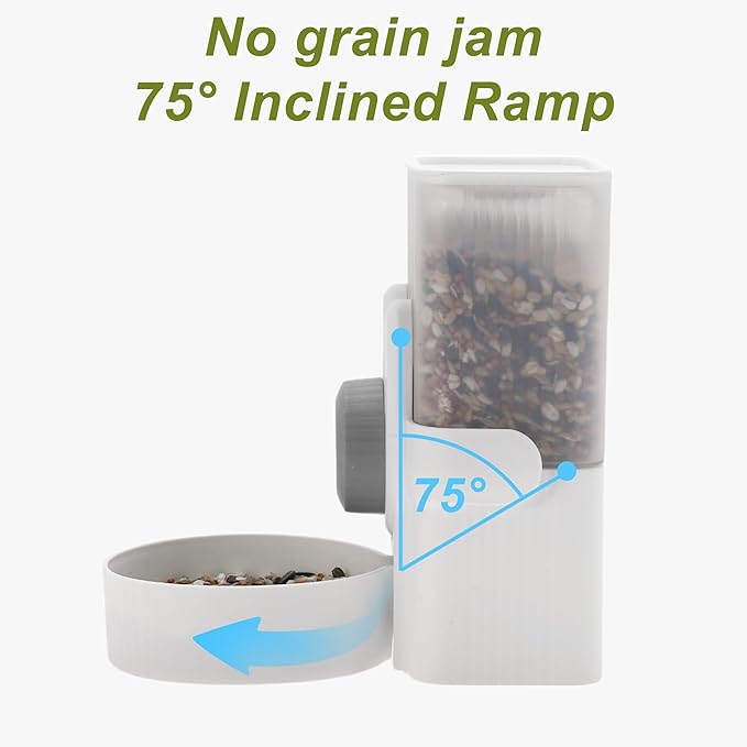 Rabbit Hay Feeder, 35oz Large Capacity, Hanging Automatic Food Dispenser, for Small Animals Guinea Pig Ferret Cage Accessories, Gray