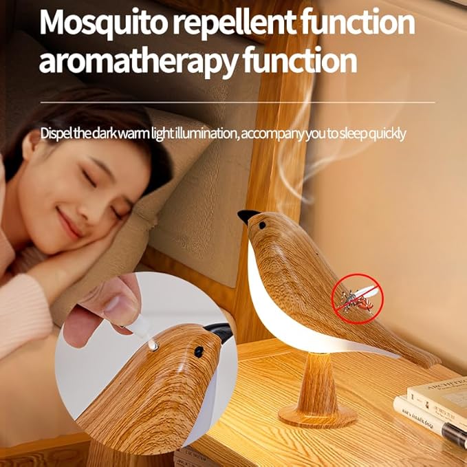 Bird Table Lamp with Remote & Touch Control | 3 Color Temperature & 3-Level Brightness Adjustable Night Light | Rechargeable Cordless Bedside Lamp for Bedroom Office Dorm | Timer & Bird Lover Gifts