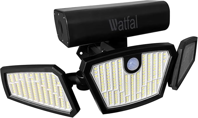 Motion Sensor Lights Indoor/Outdoor, 2100LM Home Security Lights, 6500K Wireless IP65 Waterproof 3 Heads Outdoor Battery Powered Flood Lights for Garage, Porch, Basement, Barns, Yard