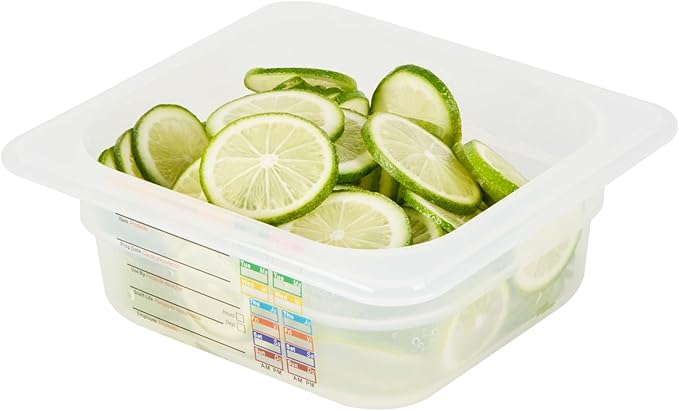 Restaurantware Food Pans Pack of 10 Plastic Square Food Containers 1/6 Size with Traceability Label, Storage Containers Dishwashable Hot Cold Friendly for Restaurants Buffet Commercial Use