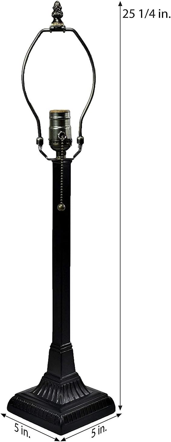 J Devlin Lam 691 TB Tiffany Stained Glass Mission Table Lamp Blue, Amber, Purple, Green, Peach