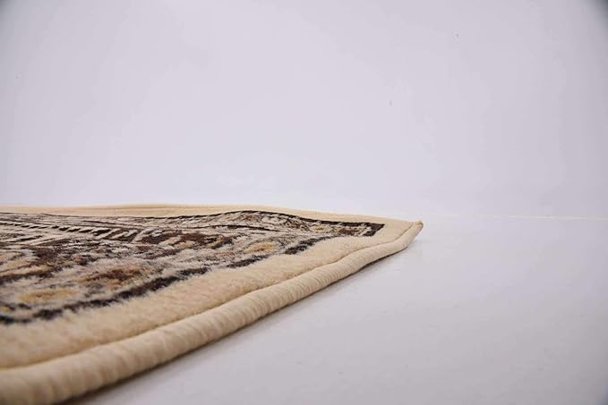 Unique Loom Reza Collection Traditional Persian Style Area Rug, Rectangular 7' 1" x 10' 0", Ivory/Brown