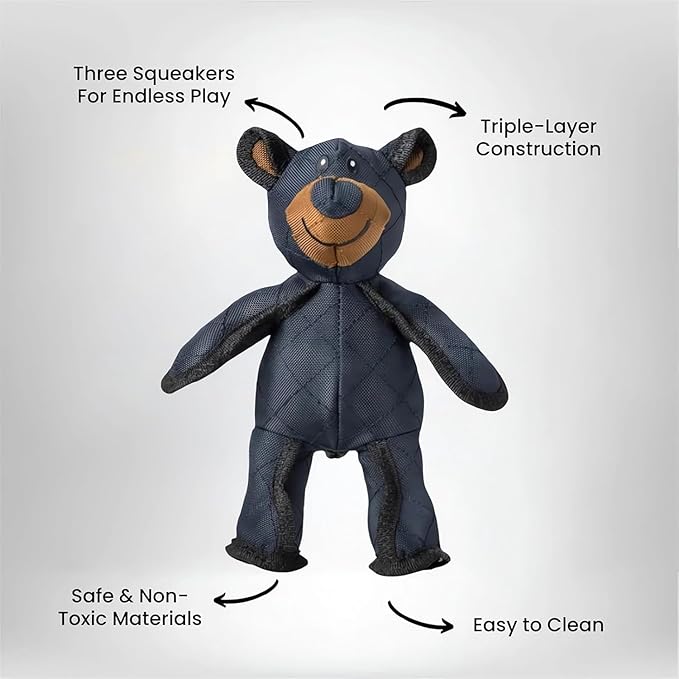 Indestructible Robust Bear Dog Toy Unbreakable Dogs Toy 2.0 Pet Companion for Heavy Chewers Squeaky Dog Toys for Aggressive Chewers Unbreakable Stuffed Plush Puppy Toys for Heavy Chewers (2.0 Version)
