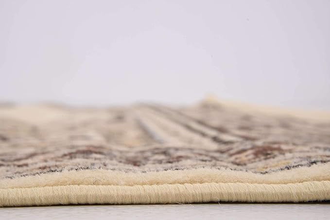 Unique Loom Reza Collection Traditional Persian Style Area Rug, Rectangular 7' 1" x 10' 0", Ivory/Brown