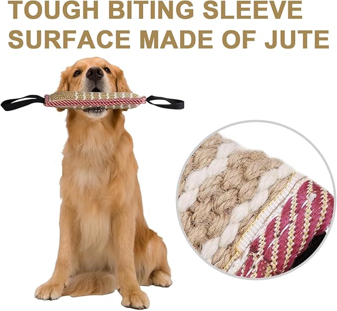 Storystore Dog Tug Toy Dog Training Bite Pillow Jute Bite Toy - Best for Tug of War, Puppy Training Interactive Play - Interactive Toys for Small and Medium Dogs