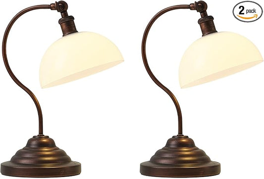 Cordless LED Table Lamp Set of Two, Swing Arm Desk Lamp, Rechargeable, Dimmable/3 Color/Memory Function, Modern Rechargeable Table Light for Living Room,Bedroom,Bedside, Oil Rubbed Bronze