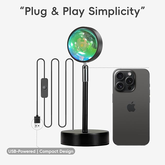 LED Sunset Lamp - Sunset Lights Night Lights LED Projector Floor Lamp Atmosphere Light Night Light for Bedroom Livingroom Party Bar Store, USB Charging