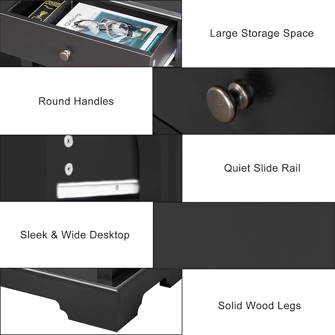 Karl home Console Table with 3 Drawers, 58" W Entryway Desk Sofa Side Table with 6 Bottom Cube Storage Shelves, Vintage TV Stand for Hallway Living Room Office, Black 32.5" H