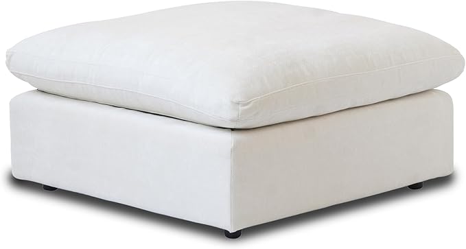 WJShome Modern Ottoman Module for Living Room, Cushion Covers Removable, Minimalist Comfy Breathable Footstool,White