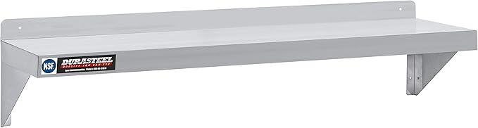 DuraSteel Stainless Steel Wall Shelf - 48" Wide x 12" Deep Commercial Grade - NSF Certified - Industrial Appliance Equipment (Restaurant, Bar, Home, Kitchen, Laundry, Garage and Utility Room)