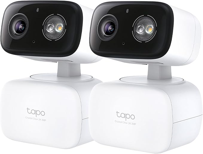 Tapo 2K 3MP Pan/Tilt Indoor/Outdoor Security Camera - Free Person/Baby Cry Detect & Motion Track, 360° Track, Color Night Vision, SD/Cloud Storage, Works w/Alexa & Google Home, HybridCam 360 (2-Pack)