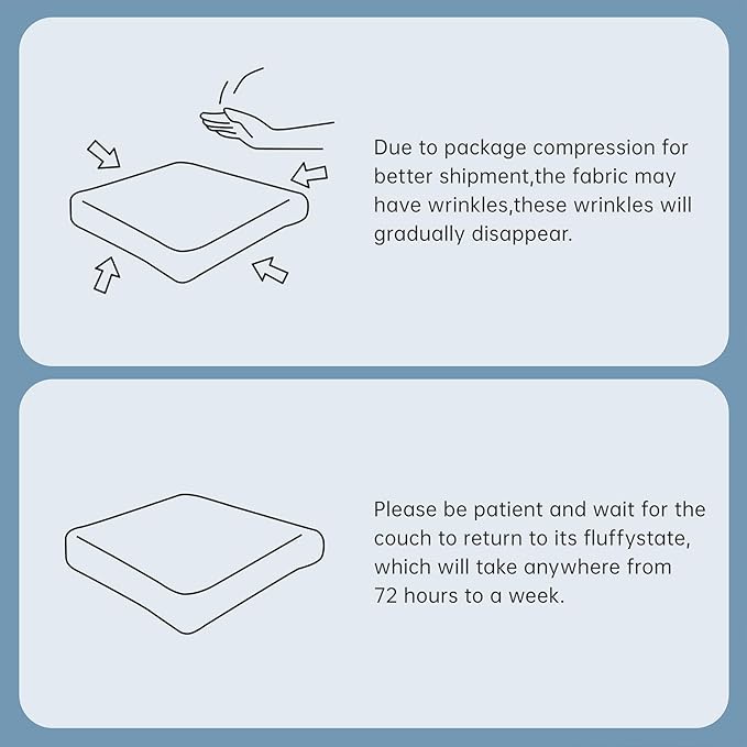 116" Modern Corduroy Cloud Sofa with Ottoman, L Shaped Boneless Modular Large Sectional Couches for Living Room, Blue 3 Seater Compressed Memory Foam Couch, Extra Deep Seat, No Assembly