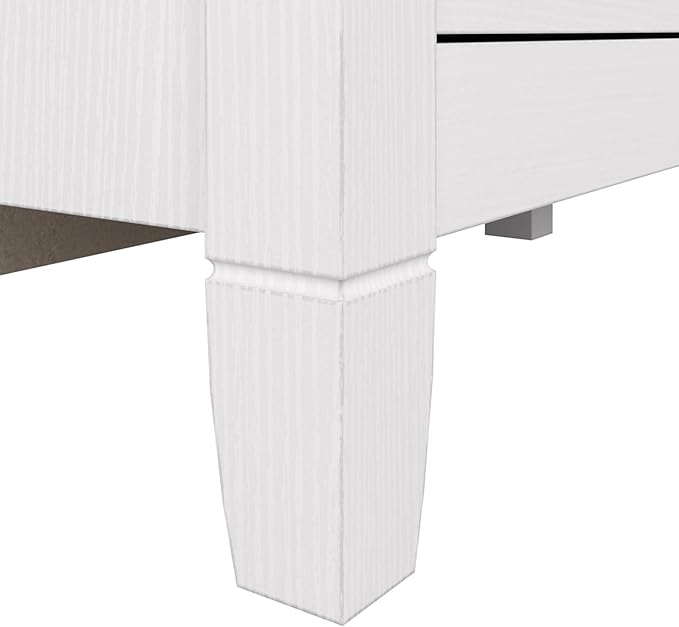 Bush Furniture Key West Tall Storage Cabinet with Doors and Shelves in Pure White Oak, 2 Door Organizer for Home Office, Living Room, Entryway
