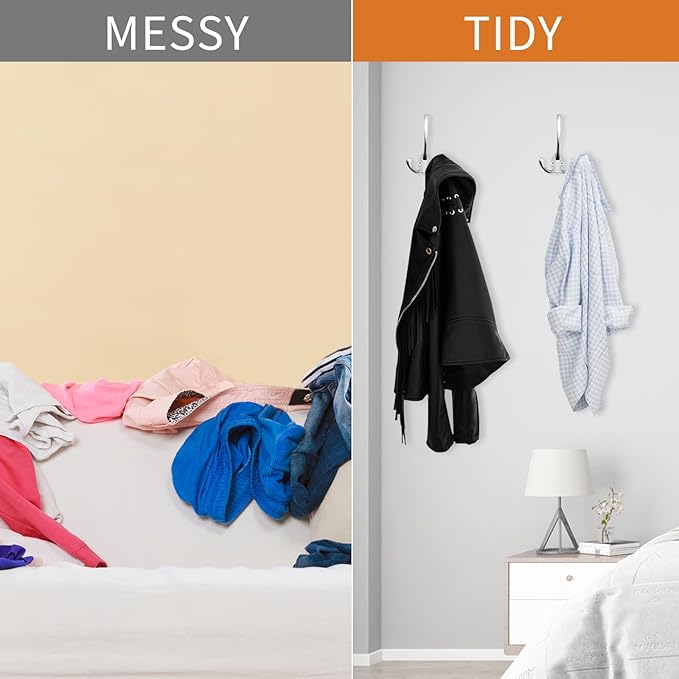 IBosins 18 Pack Big Heavy Duty Three Prongs Coat Hooks Wall Mounted with 36 Screws Wall Hooks Retro Double Utility Rustic Hooks for Coat, Backpack, Towel, Robe