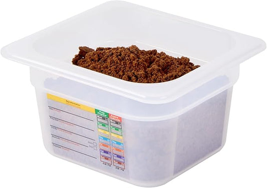 Restaurantware Food Pans Pack of 10 Plastic Square Food Containers 1/6 Size with Traceability Label, Storage Containers Dishwashable Hot Cold Friendly for Restaurants Buffet Commercial Use