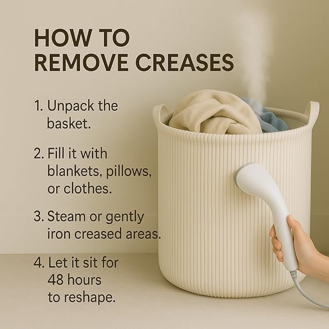 PUTSKA Laundry Basket Hamper – Blanket Basket for organizing, Décor and Toys, Clothes Hamper – Perfect for Baby and Kids Room, Nursery, Bedroom, Bathroom, Living Room – Extra large, Grey