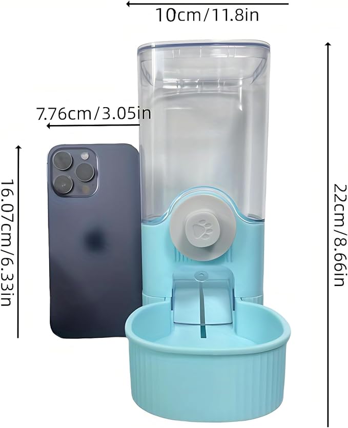 GPY Automatic Hanging Gravity Pet Feeder and Water Dispenser Set ，Automatic Rabbit Feeder and Dog Water Dispenser for Dogs Cats Pets Animals Large Capacity (Blue Water Feeder&Food Feeder) (Blue)