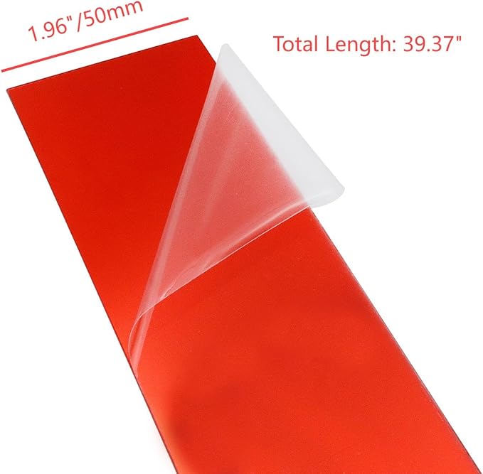 10Pcs DIY Striped Mirror Stickers 1.96" Wide Self Adhesive Removable Long Acrylic Frameless Mirror Sheets for Home Living Room Bedroom DIY Decor (Red)