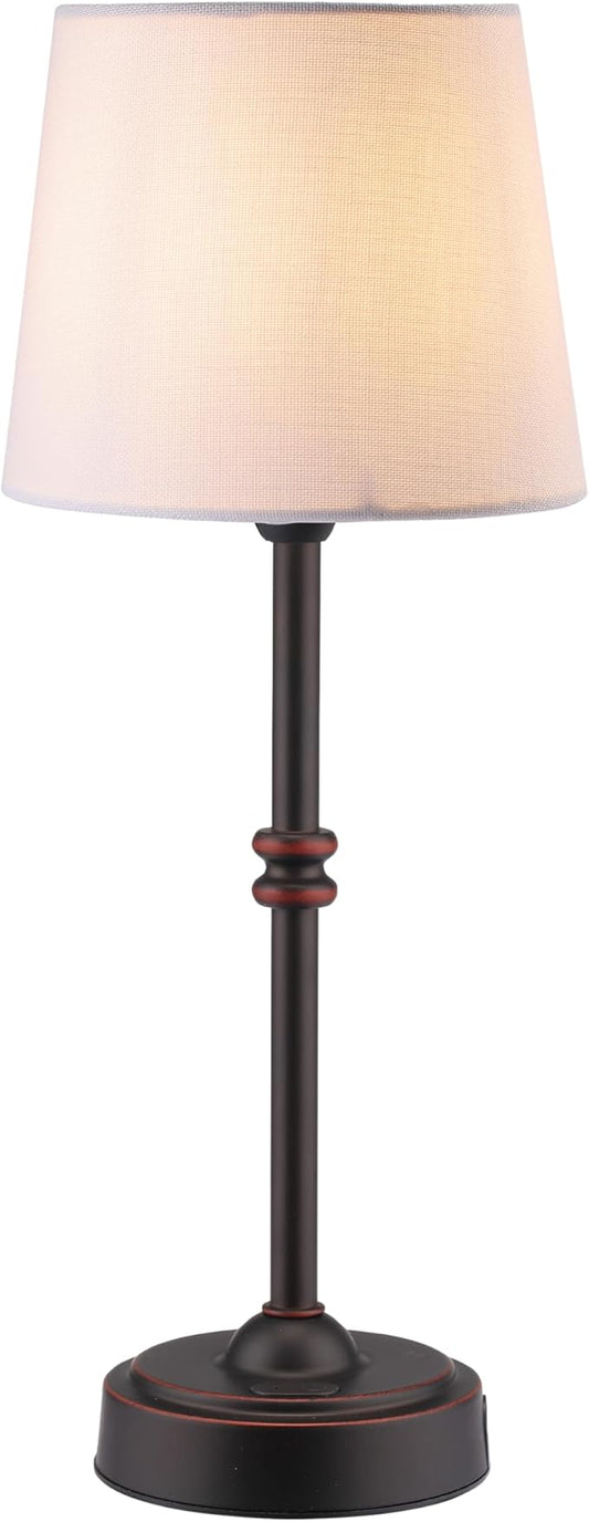 O’Bright Seraph - Cordless LED Table Lamp with Dimmer, Built-in Rechargeable Battery, 3-Level Brightness, Patio Table Lamp, Bedside Night Lamp, Ambient Light for Restaurant, Oil Rubbed Bronze