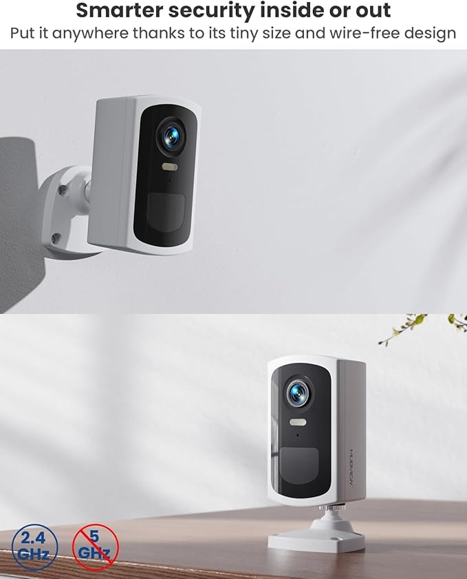 MUBVIEW Security Cameras Wireless Outdoors - 4 Pack Outdoor Camera Wireless 2K Battery Powered Security Camera Outdoor & Indoor, WiFi Home Cameras with Spotlight/Siren/AI Motion Detection/2-Way Talk