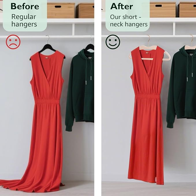 ManGotree Velvet Coat Hangers with Empty Aromatherapy Boxes, Non-Slip Short Neck Hangers, Ultra-Thin Space Saving Suit Hanger for Jacket, Shirt, Dress, Pants (22 Pack, Light Pink)