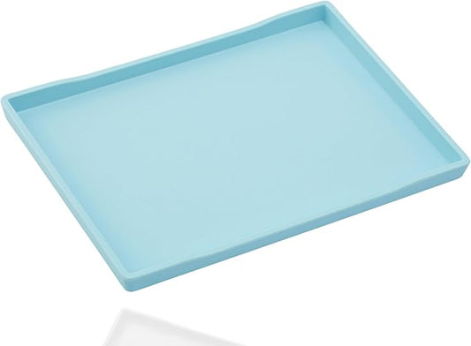 Blue Serving Tray (15 x 10.6 inch), Laegr Tray for Serving Accessory, Spa, Coffee, Drinks, Tea, Bar, Party, Seasoning, Perfume and Display Use.