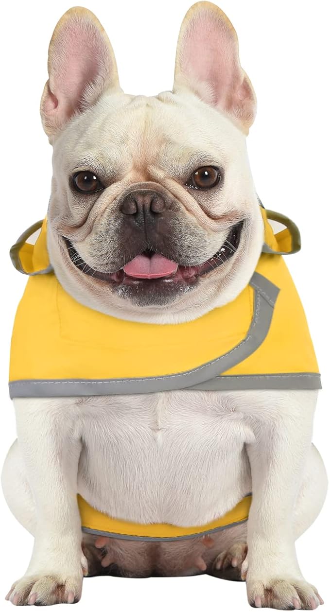 HDE Dog Raincoat with Clear Hood Rain Jacket Poncho for Small Medium Large Dogs Yellow - M