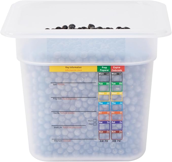 Restaurantware Food Storage Container 1 Pack of 6.8 x 4.2 x 5.9 Inches Plastic Stackable Storage Box White Reusable Label Container Dishwasher Safe For Restaurants And Kitchens