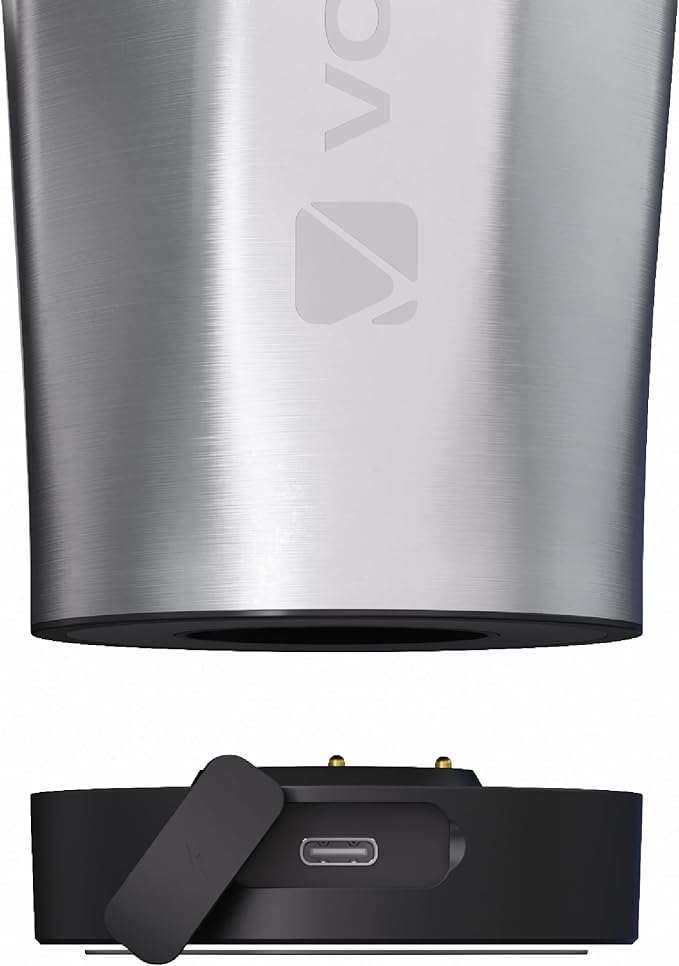 VOLTRX ChillMix Shaker Bottle Insulated Stainless Steel - USB C Rechargeable Electric Protein Shake Mixer, Shaker Cups for Protein Shakes and Meal Replacement, Chrome Steel, 16 oz