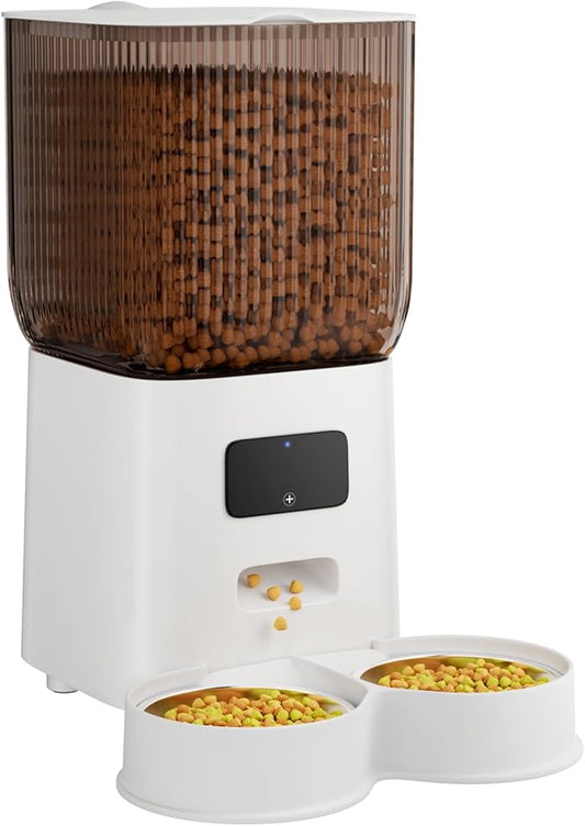 Automatic Dog Feeder, Cat Feeder Automatic with Remote Feeding, 5L WiFi Cat Food Dispenser for 2 Cats, Small Pets Timed Automatic Feeders with Dual Power Supply (WiFi)