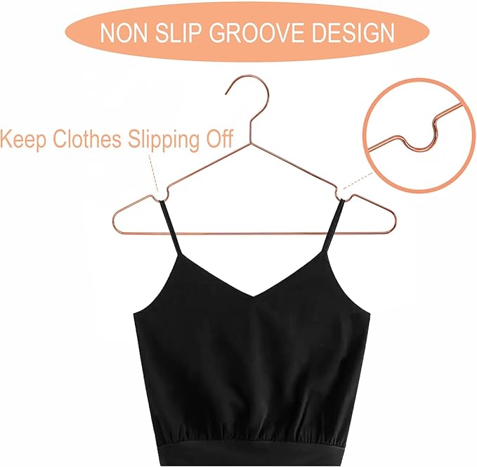 16.5" Rose Gold Copper Clothes Hangers - 30 Pack,Heavy Duty Strong Metal Hanger for Storage Display Sling Organization of Coat Shirts Dresses Jacket Elegant Standard Suit Accessory