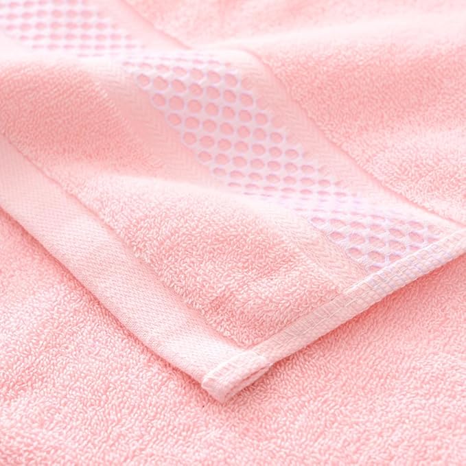 sense gnosis Pink Hand Towel Set of 2 Super Soft 100% Cotton Absorbent Plush Bath Hand Towels for Bathroom Home Decorative 13 X 29 Inches