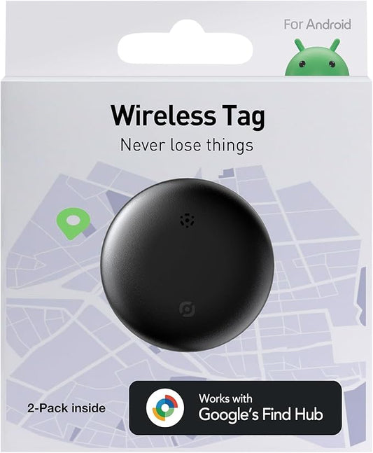 Android Air Tracker 2 Pack: Smart Tracker(2025), Works with Google's Find Hub/Find My Device (Android Only) App, Tracker Tag Locator for Keys, Luggage, Satchel, Backpack etc