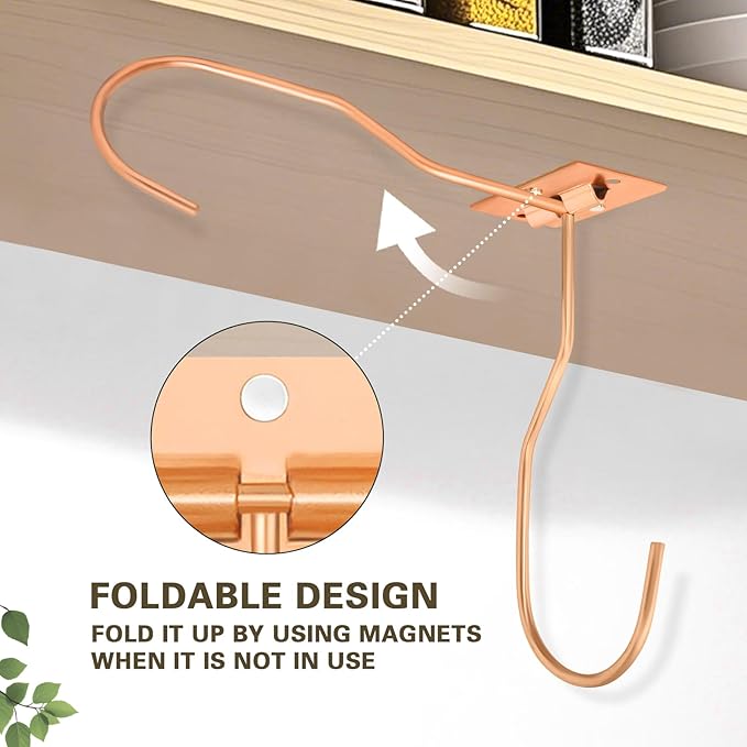 Banana Hanger Hook – Space Saving Banana Holder Hanger to Keep Bananas Fresh, Self Adhesive and Screw Banana Hook 2Pack Rose Gold