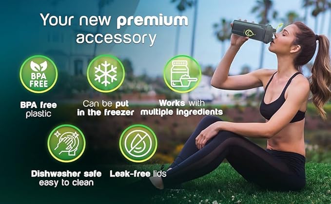 2 PACK, 28 oz & 20 oz Shaker Bottles with Powerful Wire Whisks for Protein Mixes | Leakproof Blender Shaker Bottle Pack | BPA-Free & Dishwasher Safe | Shaker Bottle | Shaker Cups for shakes