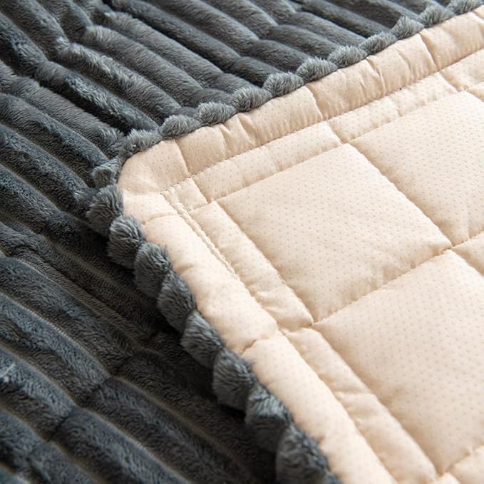 Non Slip Fuzzy Pet Couch Covers for Sofa, Washable Couch Cushion Covers for Dogs Bed Mat (Dark Grey 70 x120)