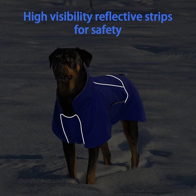 MIGOHI Dog Coat,Dog Jacket Waterproof,Winter Coat Windproof,XXL Fleece Jacket for Dogs Boy Girl,Cold Weather Coats for Dogs Hiking Camping,Golden Retriever,Labrador,Weimaraner,2XL,Blue