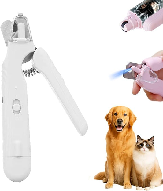 PupNourish Nail Trimmer, The SafeTrim by PupNourish, Pup Nourish Nail Clippers, 2 in 1 Nail Clipper and Grinder with Built-in LED Light,Splash Guard,Pet-Friendly Design,for Dog and Cat (White)