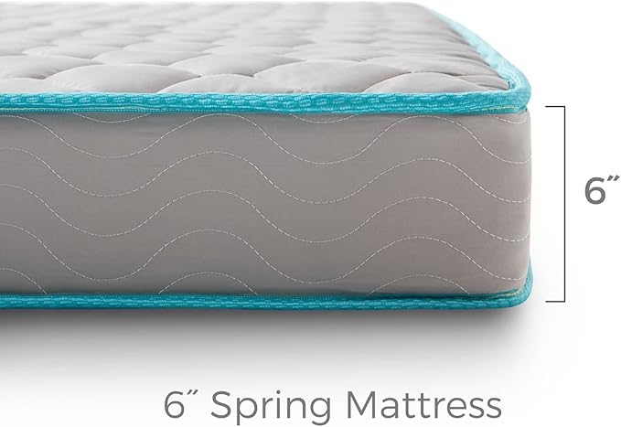 Linenspa 6 Inch Mattress - Firm Feel - Bonnell Spring with Foam Layer - Mattress in a Box - Youth or Kids Bed - Guest Bedroom - Durable and Breathable Support - Affordable - Queen Size