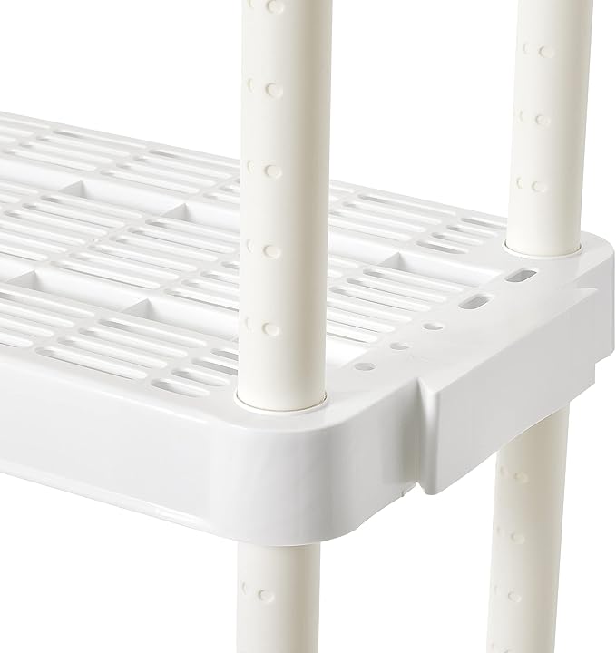 Gracious Living 4 Shelf Adjustable Height Medium Duty Storage Unit 14 x 32 x 54.5 Organizer for Home, Garage, Basement, & Laundry, White (3 Pack)